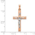 14k Two-tone Hollow Crucifix Pendant - Image 3