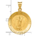 14k Polished and Satin Hollow Our Lady of Guadalupe Medal Round Pendant - Image 3