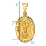 14k Polished and Satin Hollow Our Lady of Guadalupe Medal Oval Pendant - Image 3