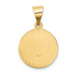 14k Polished and Satin Hollow Our Lady of Sorrows Medal Round Pendant - Image 4