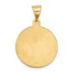 14k Polished and Satin Hollow Sacred Heart of Mary Medal Round Pendant - Image 4