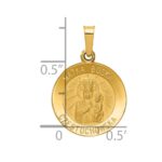 14k Polished and Satin Hollow Matka Boska Czestochowska Medal Reversible Round Pendant - Image 4
