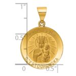 14k Polished and Satin Hollow Matka Boska Czestochowska Medal Reversible Round Pendant - Image 4