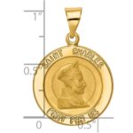 14k Polished and Satin Hollow St. Charles Medal Pendant - Image 3