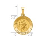 14k Polished and Satin Hollow St. Christopher Medal Pendant - Image 3