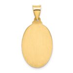 14k Polished and Satin Hollow St. Christopher Medal Oval Pendant - Image 4