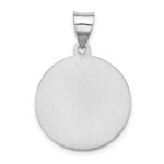 14k White Gold Polished and Satin Hollow St Florian Medal Round Pendant - Image 4