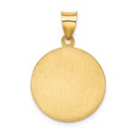 14k Polished and Satin Hollow St Francis of Assisi Medal Round Pendant - Image 4