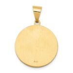 14k Polished and Satin Hollow Saint John Medal Round Pendant - Image 4