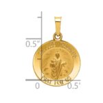 14k Polished and Satin Hollow St Jude Thaddeus Medal Round Pendant - Image 3
