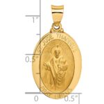 14k Polished and Satin Hollow St Jude Thaddeus Medal Oval Pendant - Image 3