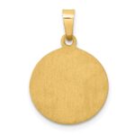 14k Polished and Satin Hollow St Lucy Medal Round Pendant - Image 4