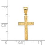 14k Etched Floral Cross Pendant - Image 3