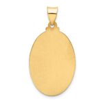 14k Polished and Satin Hollow St Christopher Medal Oval Pendant - Image 4