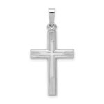 14K White Gold Brushed and Polished Latin Cross Pendant