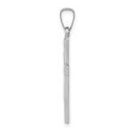 14K White Gold Brushed and Polished Latin Cross Pendant - Image 2