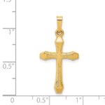 14k Textured and Polished Latin Cross Pendant - Image 3