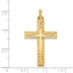 14k Brushed and Polished Latin Cross Pendant - Image 3