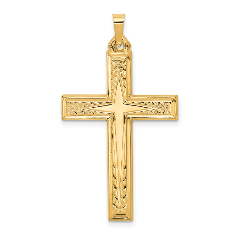 XR1434.jpg 14k Brushed and Polished Latin Cross Pendant - Image 1
