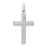 14K White Gold Brushed and Polished Hollow Latin Cross Pendant - Image 4