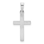 14K White Gold Polished Hollow Latin Cross Pendant - Image 4