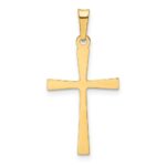 14k Textured and Polished Latin Cross Pendant - Image 4