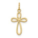 14k Polished Small Ribbon Cross Pendant