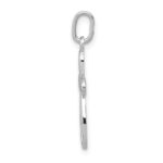 10k White Gold Polished Small Ribbon Cross Pendant - Image 2