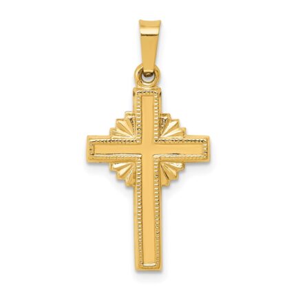 14k Polished Celtic Iona Cross Pendant