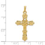14k Polished Budded Cross Pendant - Image 4