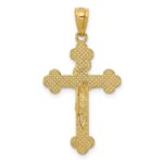 14k Gold Polished INRI Medium Crucifix Pendant - Image 3