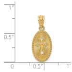 14k Polished Small Cross Medal Pendant - Image 4