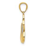 14k and White Rhodium Dove with Olive Brance Pendant - Image 2