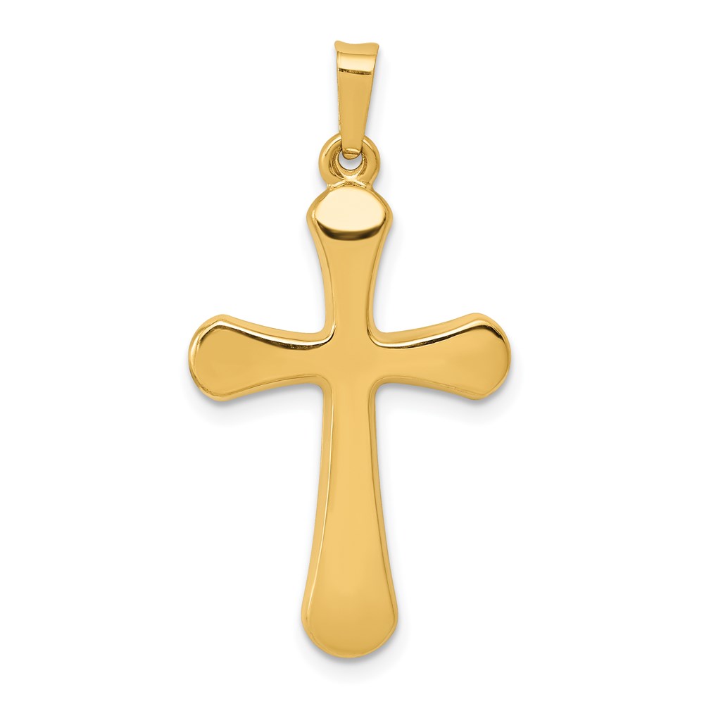 XR1554.jpg 14k Polished Rounded Cross Pendant - Image 1
