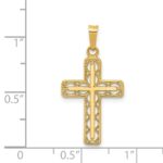 14k Polished Filigree Cross Pendant - Image 4