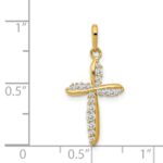 14k Polished CZ Cross Charm - Image 4