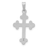 14k White Gold Polished Budded Cross Pendant - Image 3