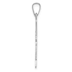 14k White Gold Polished Cut-out Fleur de Lis Cross Pendant - Image 2