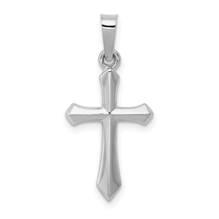 14k White Gold Polished Cross Pendant