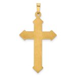14k and White Rhodium Polished and Textured Passion Cross Pendant - Image 3