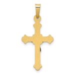 14k Two-tone Polished INRI Crucifix Pendant - Image 3