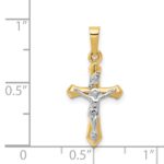 14k Two-tone Polished INRI Crucifix Pendant - Image 4