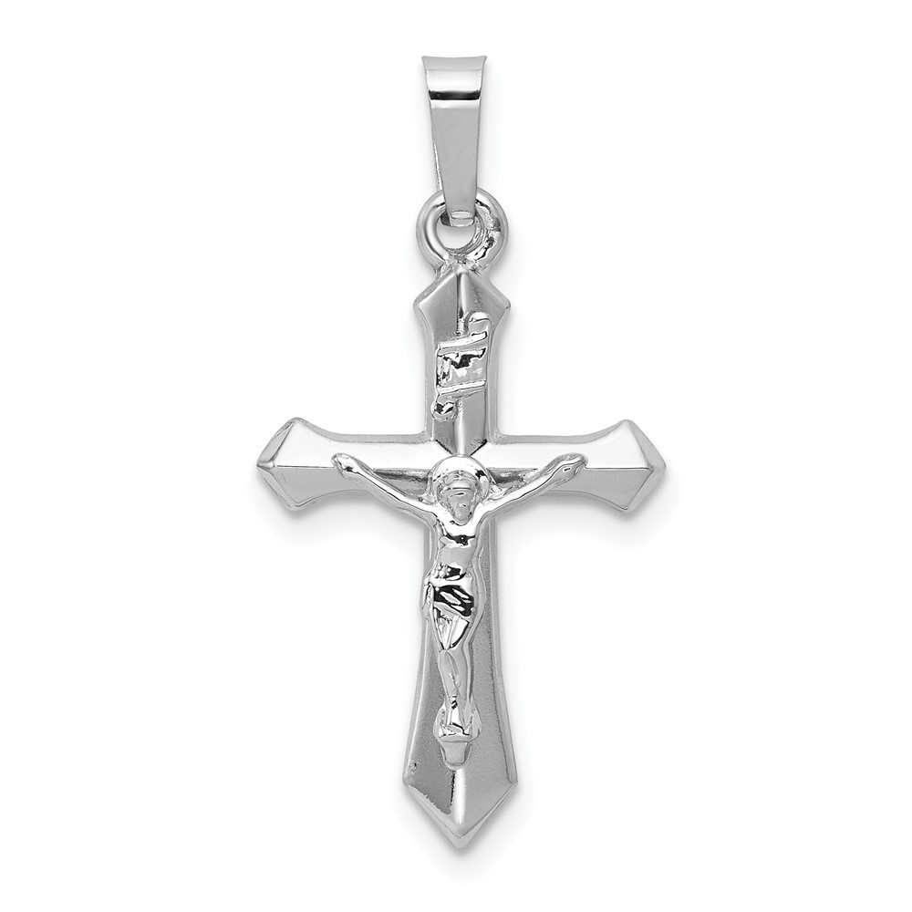 XR1644.jpg 14k White Gold Polished INRI Crucifix Pendant - Image 1