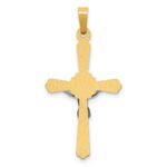 14K Two-tone Polished Inri Crucifix Pendant - Image 3