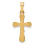 14k and White Rhodium Polished INRI Rounded Crucifix Pendant - Image 4