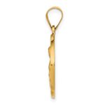 14K Polished and Satin Hollow St. Rita Medal Round Pendant - Image 2