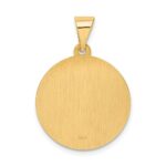 14K Polished and Satin Hollow Spanish Perpetuo Socorro Round Medal Pendant - Image 4