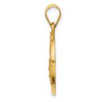 14k Polished and Satin Hollow Round St. Edmund Medal Pendant - Image 2