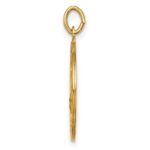 14k Polished and Satin Solid Medium St. Florian Medal Round Pendant - Image 2