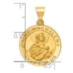 14k Polished and Satin Hollow Round St. Magdalena Medal Pendant - Image 3